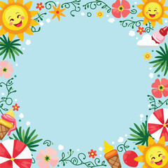 frame with flowers