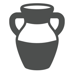Antique clay vase solid icon, arabian desert concept. Vector graphics. Clay vase, pottery product sign on white background, glyph style icon for mobile or web design.
