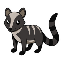 Cartoon civet animal with stripes