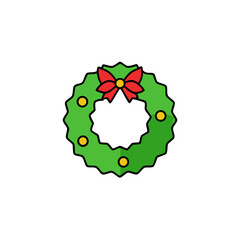 christmas wreath on white background
