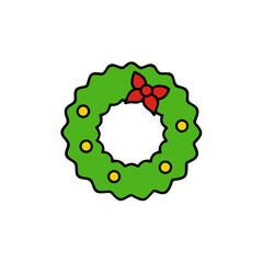 christmas wreath isolated on white