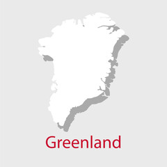 Greenland Map icon. Official vector Greenland map isolated on white in colors of the flag.