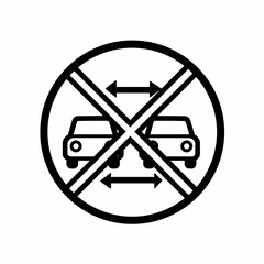 No Passing Zone Car Icon Graphic Design