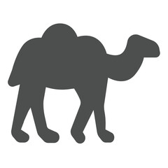 Camel animal with one hump solid icon, arabian desert concept. Vector graphics. Desert camel, wildlife sign on white background, glyph style icon for mobile or web design.