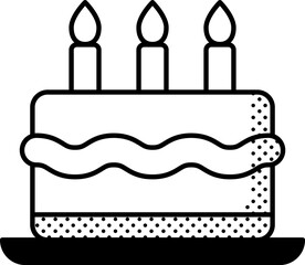 birthday cake Illustration on a white background     