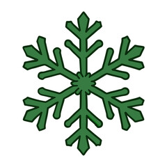 green snowflake isolated on white