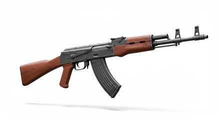 Rifle Isolated on White Background Studio Shot