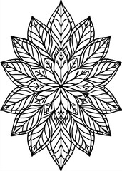 Majestic Leaf Mandala: Large-Scale Botanical Design, Elegant and Serene Nature Illustration art zen 