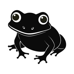 Black Silhouette Frog on White Background