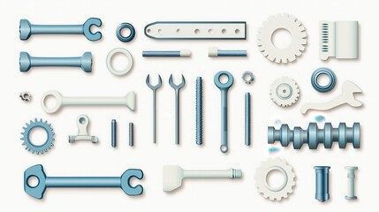 Obraz premium Detailed black and white line art of metal wrench tools industry workshop graphics high-resolution view