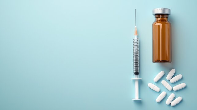 Healthcare action vaccine preparation and administration clinical setting flat design minimalist style