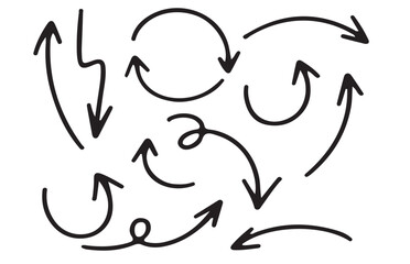 Arrow vector elements hand drawn arrows brush stock curly arrow collection. vector eps 10