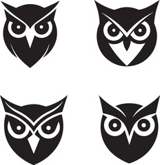 Set of owl face