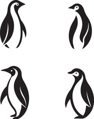 Naklejka premium Set of penguins