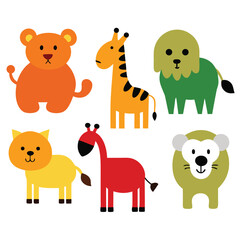 Obraz premium set of cartoon animals