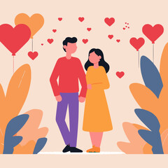 Fototapeta premium happy couple with heart