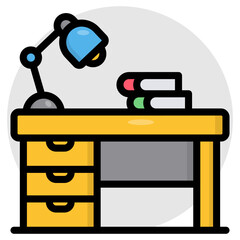 A beautiful design icon of study table