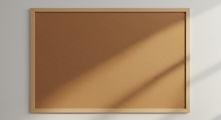 Warm Light, Wooden Frame, Corkboard Mockup AI Generated
