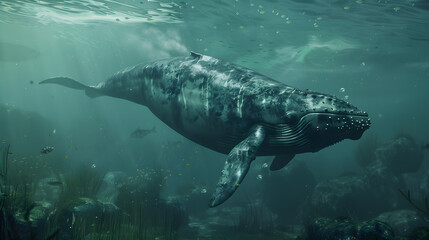 Fototapeta premium Whale’s Soaring Marine Ballet