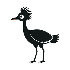 Cartoon Bird Illustration in Black