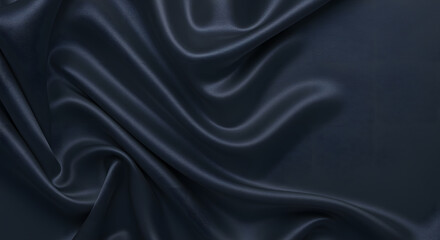Fototapeta premium Dark Blue Silk Drapery: A Textured Abstract