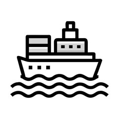 Obraz premium Cargo Ship Icon Representing Maritime Transport and Shipping