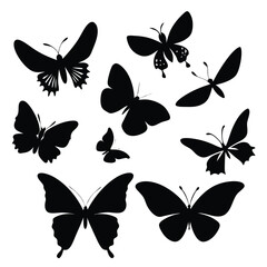set of butterflies