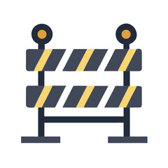 Construction Barrier Icon Representing Restricted Area and Safety