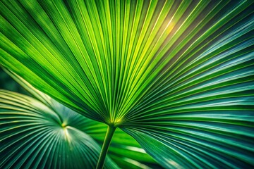 Obraz premium Low Light Palm Leaf Closeup: Lush Tropical Foliage Texture