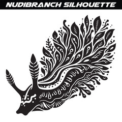 Obraz premium Nudibranch silhouette vector isolated on a white background 