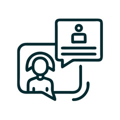 Fototapeta premium Customer Support Chat Icon Representing Live Assistance and Helpdesk
