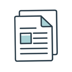 Document Page Icon Representing File Content and Digital Documents