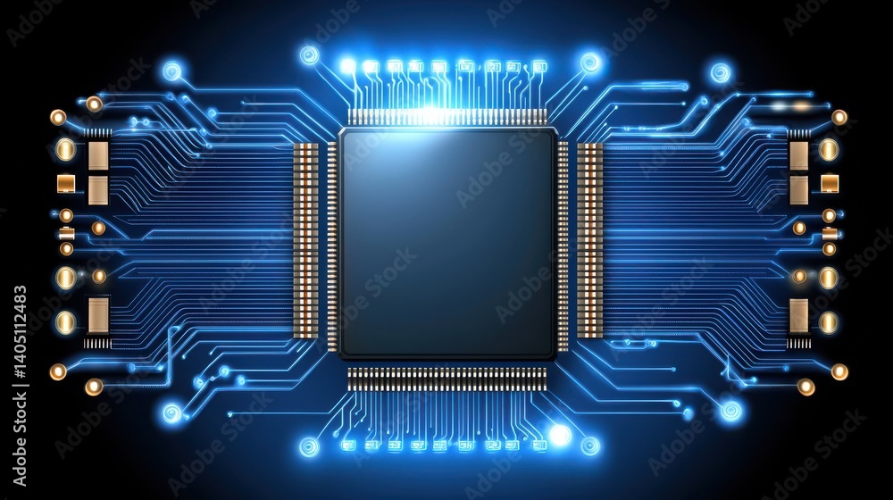 Poster abstract digital circuit icon design technology graphic content futuristic environment close-up view