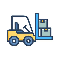 Obraz premium Forklift Truck Icon Representing Material Handling and Warehouse Operations