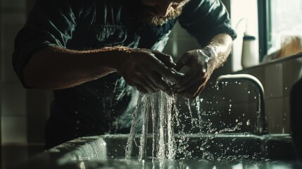 Plumber repairing a leaking faucet. Featuring plumbing maintenance and home repairs
