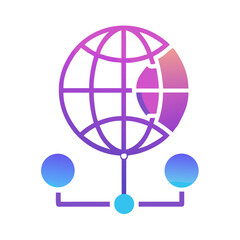Obraz premium Globe with Network Icon Representing Data Visualization and Global Connectivity