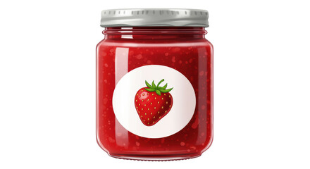 Isolated Strawberry Jam Jar