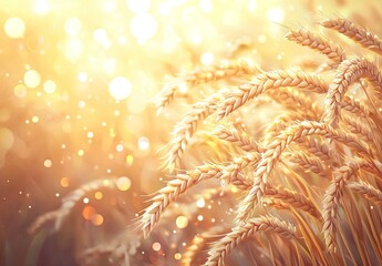 Cheerful Baisakhi background with golden wheat field vector design illustration on blurred nature landscape. High resolution realistic style in media style. 