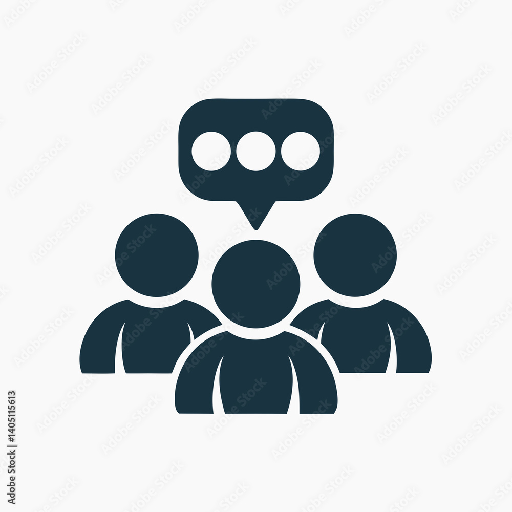 Poster group chat vector icon in flat minimal style.