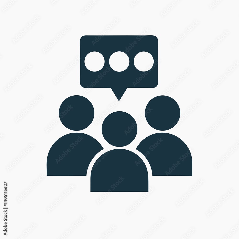 Poster group chat vector icon in flat minimal style.