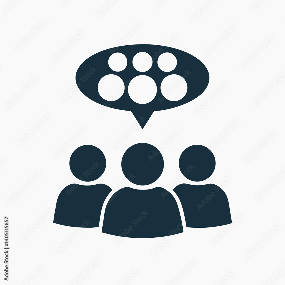Poster group chat vector icon in flat minimal style.