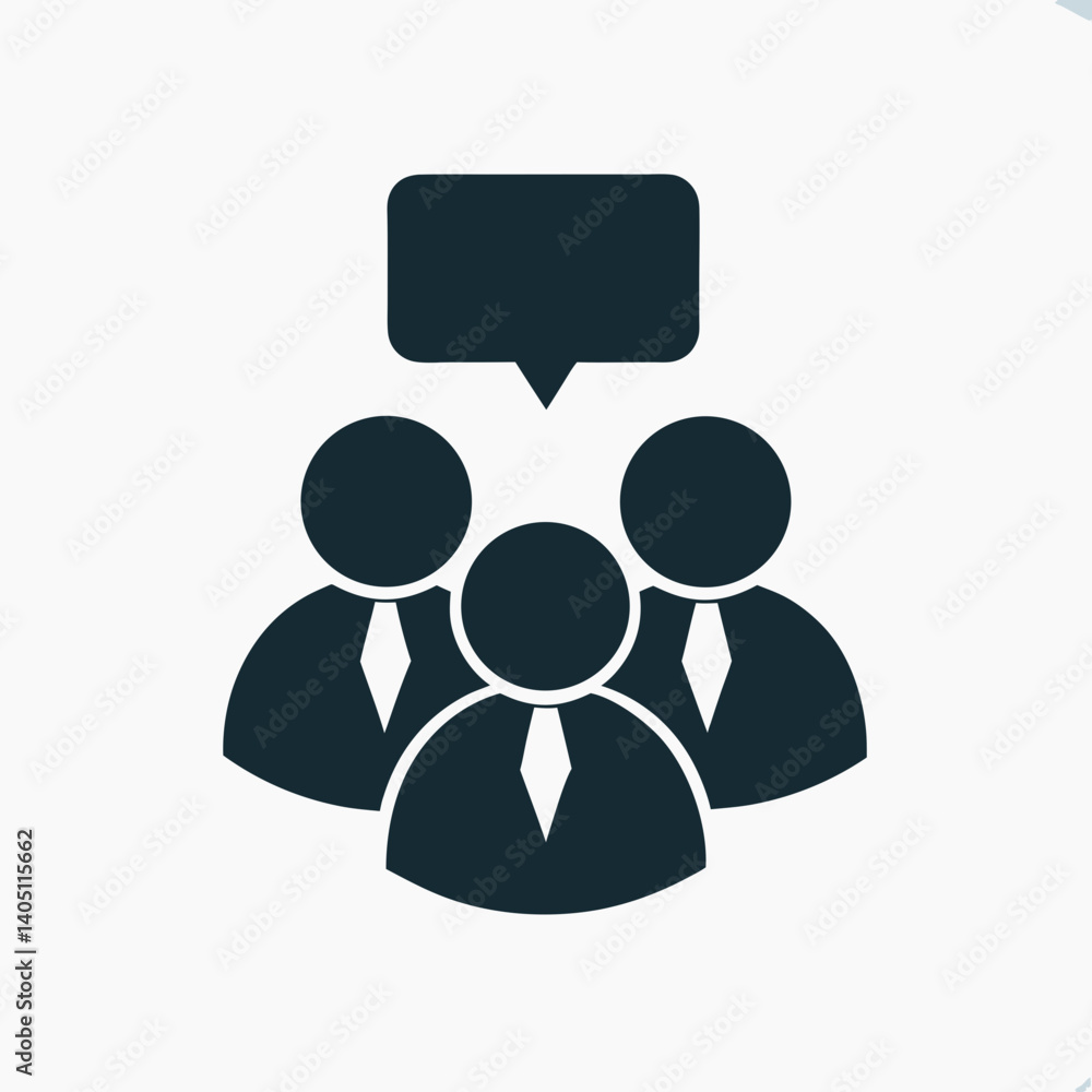 Poster group chat vector icon in flat minimal style.
