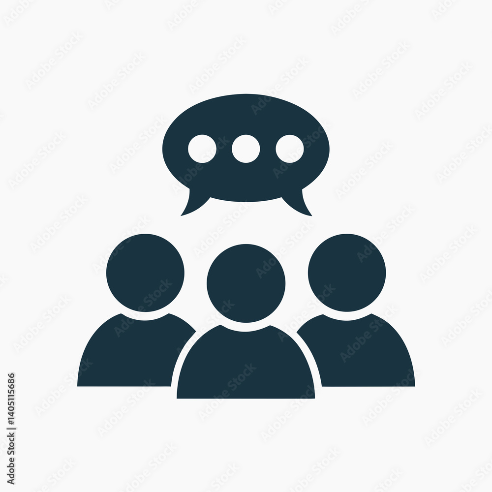 Poster group chat vector icon in flat minimal style.
