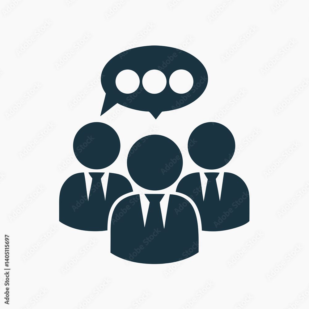 Poster group chat vector icon in flat minimal style.