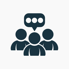 Group Chat Vector Icon in Flat Minimal Style.