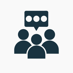 Group Chat Vector Icon in Flat Minimal Style.