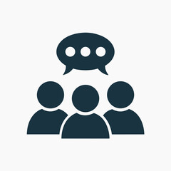 Group Chat Vector Icon in Flat Minimal Style.