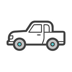 Fototapeta premium Pickup Truck Icon Representing Light Utility Vehicle and Transportation