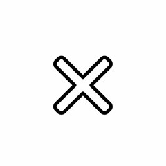 Obraz premium Simple Black X Mark Icon Close, Cancel, Delete Symbol