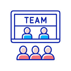 Presentation Slide with Multiple People Icon Representing Team Collaboration and Group Discussion